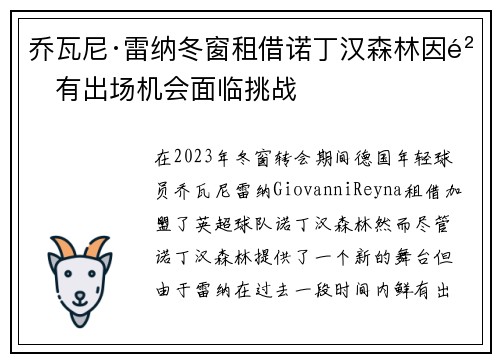 乔瓦尼·雷纳冬窗租借诺丁汉森林因鲜有出场机会面临挑战